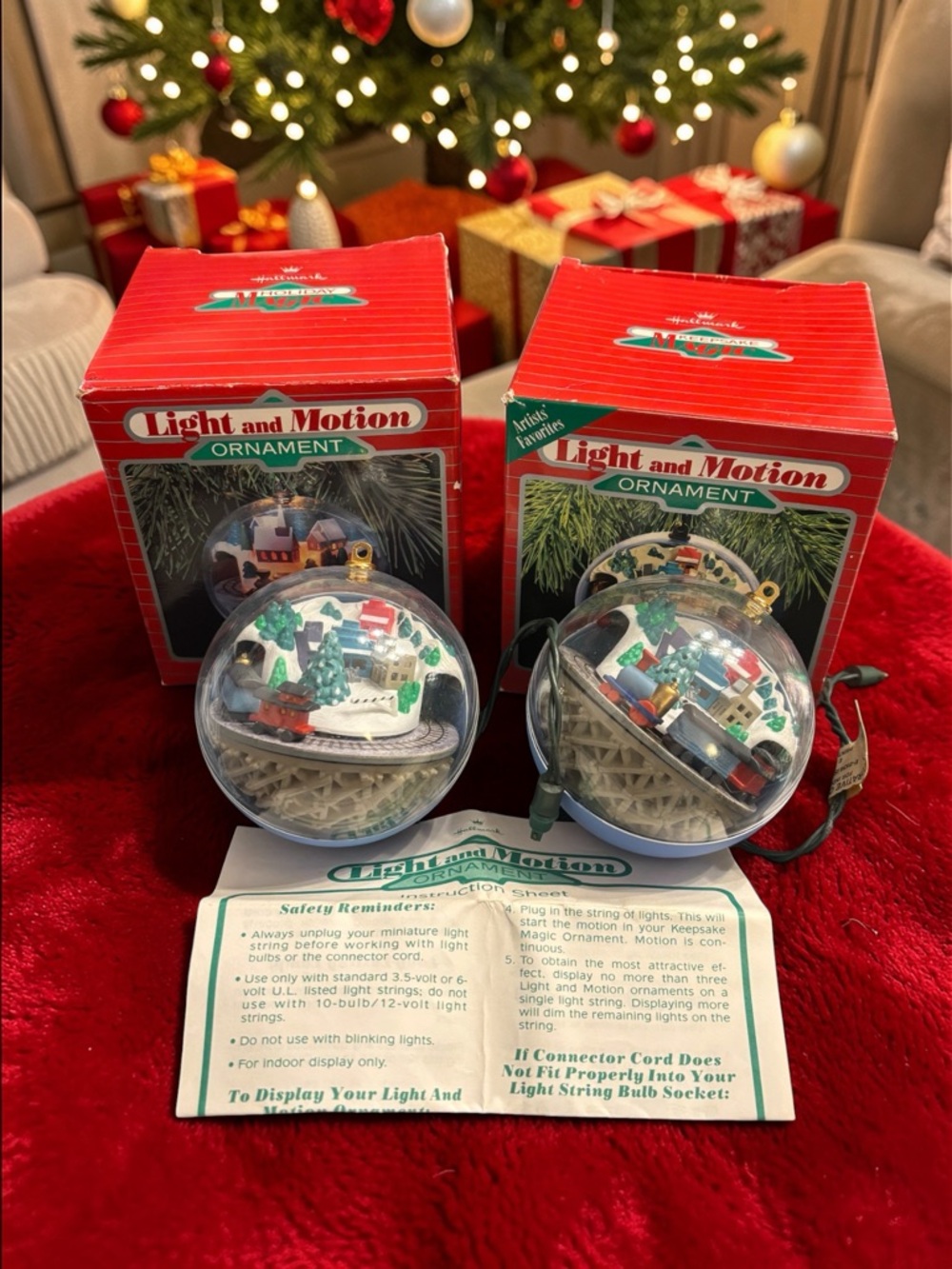 (2) Vintage Hallmark Keepsake Magic Ornament Country Express 1988 - Tested